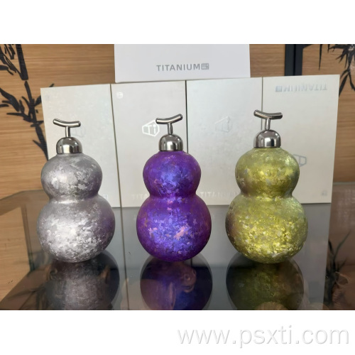 Icy Floral Gourd Shaped Pure Titanium Kettle